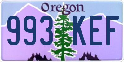 OR license plate 993KEF