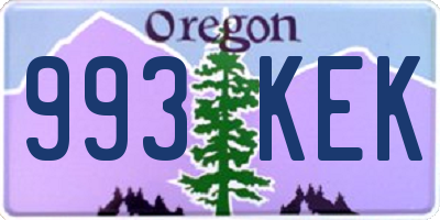OR license plate 993KEK