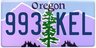 OR license plate 993KEL