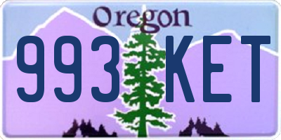 OR license plate 993KET