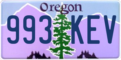 OR license plate 993KEV
