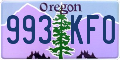 OR license plate 993KFO