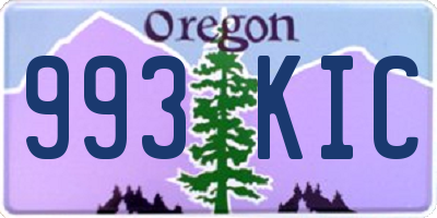 OR license plate 993KIC