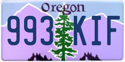 OR license plate 993KIF