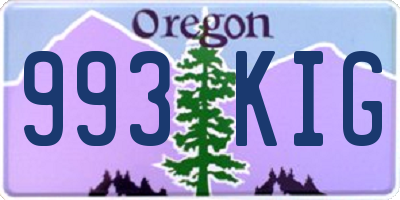 OR license plate 993KIG