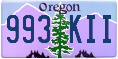 OR license plate 993KII