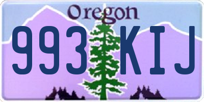 OR license plate 993KIJ