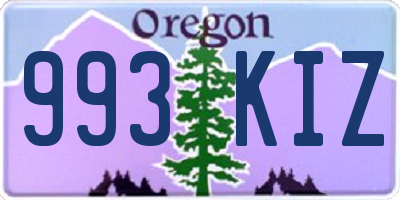 OR license plate 993KIZ