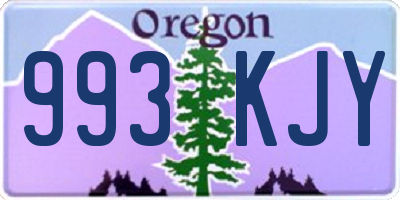 OR license plate 993KJY