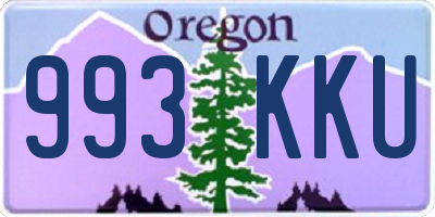 OR license plate 993KKU
