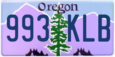 OR license plate 993KLB