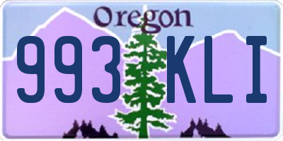 OR license plate 993KLI