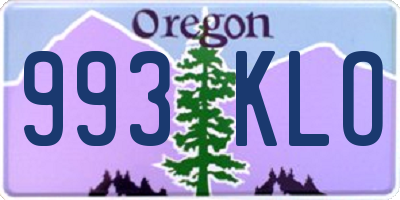 OR license plate 993KLO