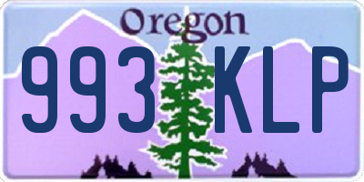OR license plate 993KLP