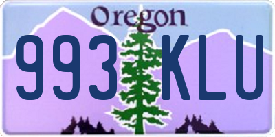 OR license plate 993KLU