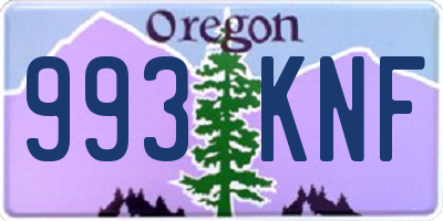 OR license plate 993KNF