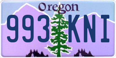 OR license plate 993KNI