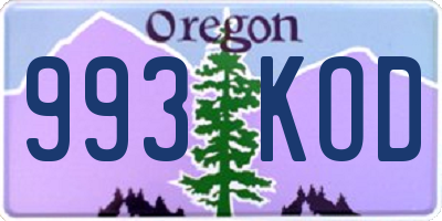OR license plate 993KOD