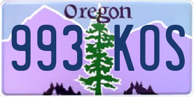 OR license plate 993KOS