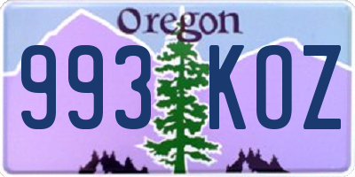 OR license plate 993KOZ
