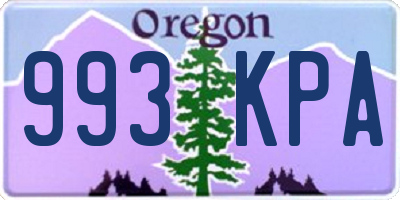 OR license plate 993KPA