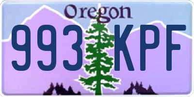 OR license plate 993KPF