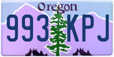 OR license plate 993KPJ