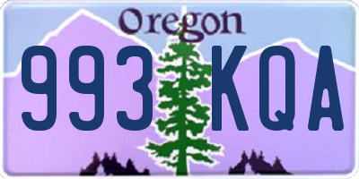 OR license plate 993KQA