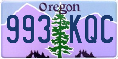 OR license plate 993KQC