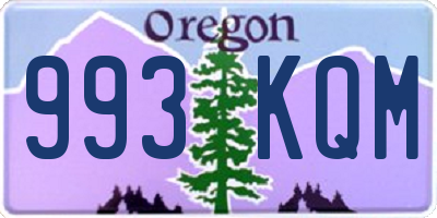 OR license plate 993KQM