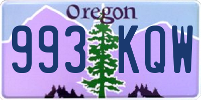 OR license plate 993KQW