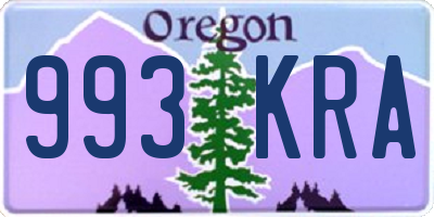 OR license plate 993KRA