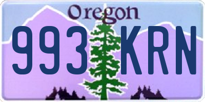 OR license plate 993KRN