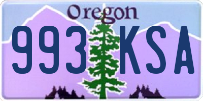 OR license plate 993KSA