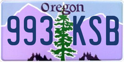 OR license plate 993KSB
