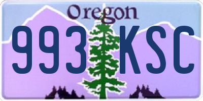 OR license plate 993KSC