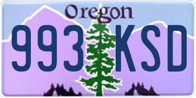 OR license plate 993KSD