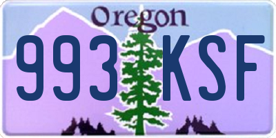 OR license plate 993KSF