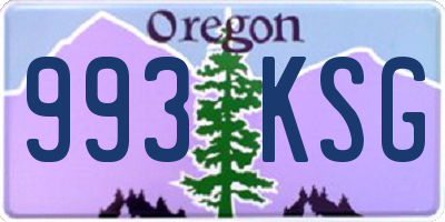 OR license plate 993KSG