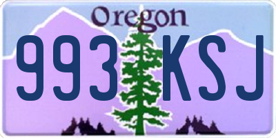 OR license plate 993KSJ