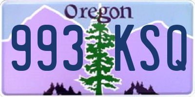 OR license plate 993KSQ