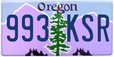 OR license plate 993KSR