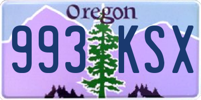 OR license plate 993KSX