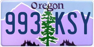 OR license plate 993KSY