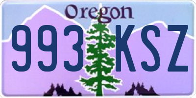 OR license plate 993KSZ