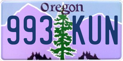 OR license plate 993KUN