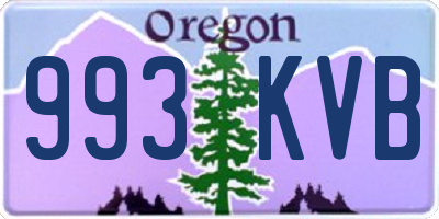 OR license plate 993KVB