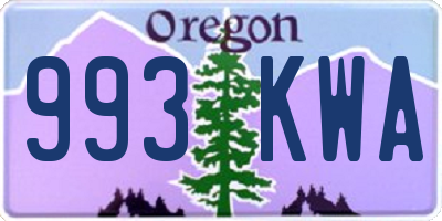 OR license plate 993KWA