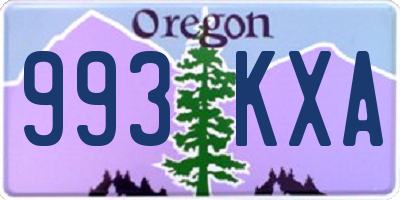 OR license plate 993KXA