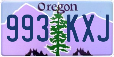 OR license plate 993KXJ